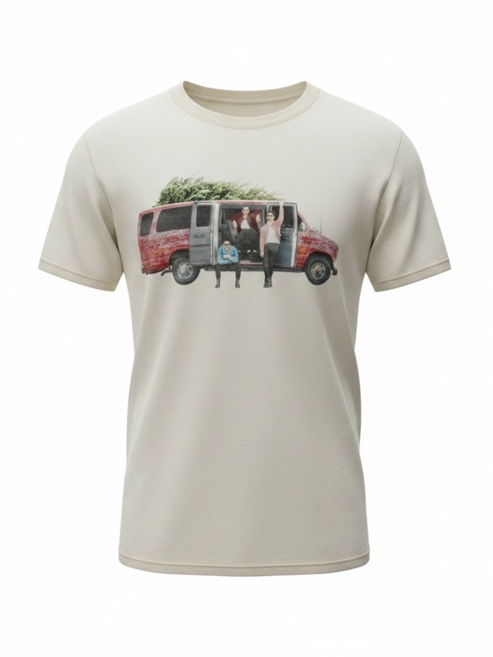 Jonas Brothers Christmas Van Holiday Graphic Tee Ivory Small